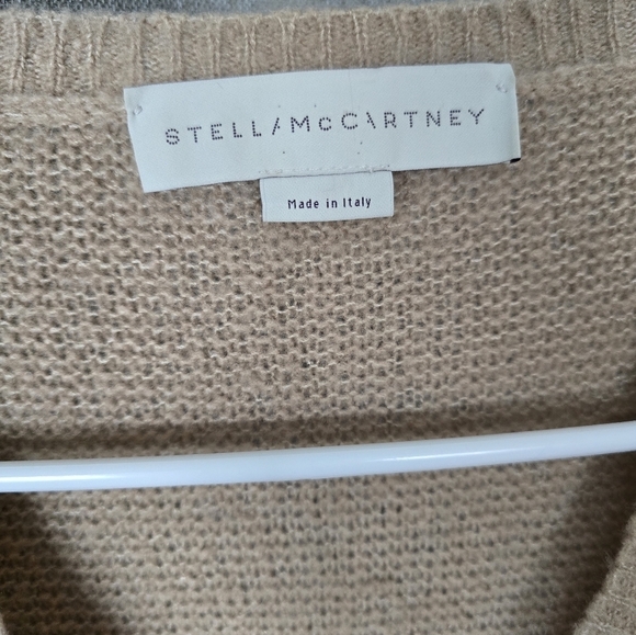 Stella McCartney Tan Cashmere & Silk V Neck Sweater Size 40 (US 4) Italian - Picture 4 of 6